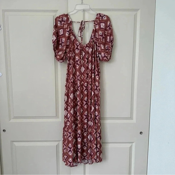 Women's Puff Short Sleeve Tiered A-Line Dress -‎ Knox Rose size Medium - Picture 5 of 10